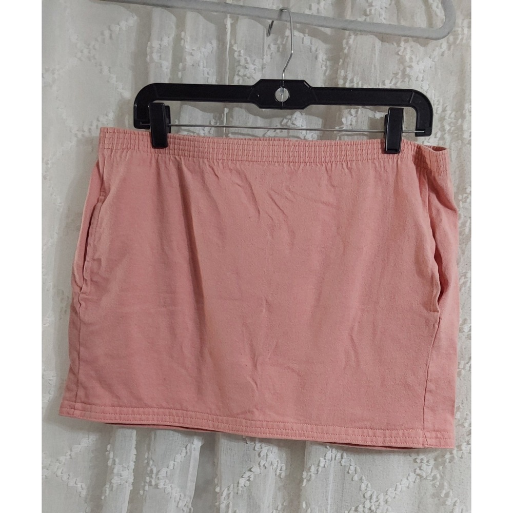 VINTAGE Cotton Deluxe Pink Mini Skirt Womens‎ Medium-Made in USA